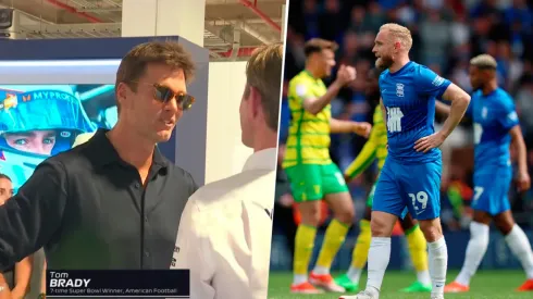 Tom Brady, dueño de Birmingham, en el GP de Miami, mientras su equipo descendió.