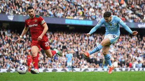 En la primera que tocó: el gol de Julián Álvarez para el 5-1 del Manchester City