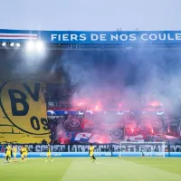 La bandera gigante de Borussia Dortmund que destruyeron los ultras del PSG en la Champions League