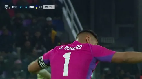 El gesto de Romero a sus compañeros luego del tercer gol de Boca