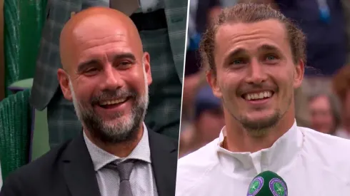 Divertido momento entre Alexander Zverev y Pep Guardiola.