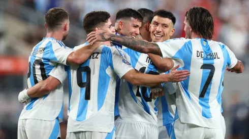 La celebración de los jugadores argentinos.
