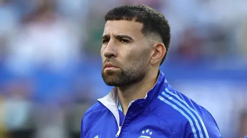 Nicolás Otamendi, muy enojado.