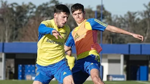 Agustín Martegani en el entrenamiento de Boca.