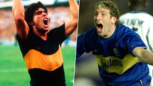 Maradona y Palermo con dos camisetas icónicas.