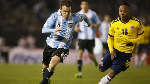 Walter Montillo con la camiseta de la Selección Argentina.