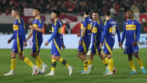 Los jugadores de Boca en La Plata.