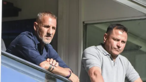 Cascini y Delgado en un palco de La Bombonera.