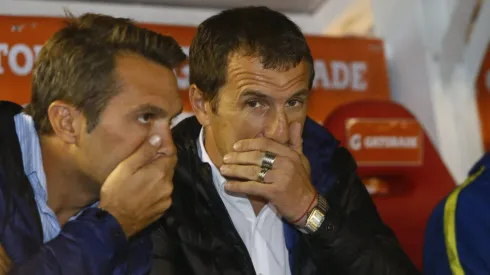 Markic junto a Arruabarrena en el banco de suplentes.