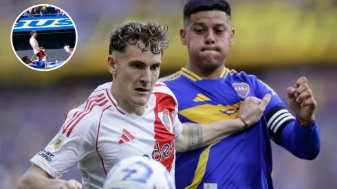 Facundo Colidio en el Superclásico ante Boca.