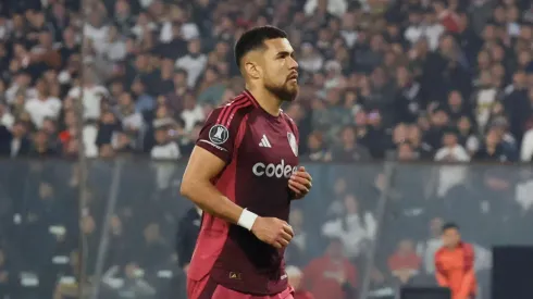 Paulo Díaz, en el partido de ida entre River y Colo Colo.