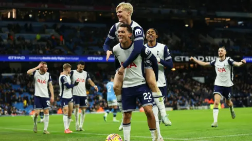 Los jugadores de Tottenham, a puro festejo.