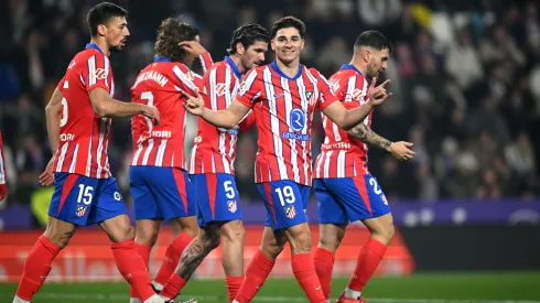 Julián Álvarez festeja un gol de Atlético Madrid.