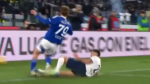 Nico Paz sufrió una dura patada ante Lazio.