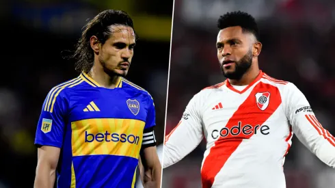 Edinson Cavani y Miguel Borja.