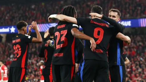 Los jugadores de Barcelona, a puro festejo.