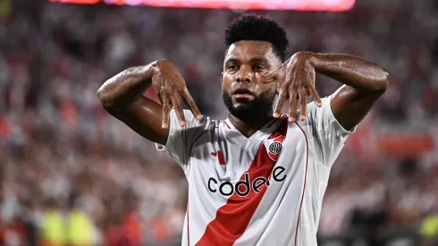 Miguel Borja viene de anotar el gol del triunfo por 1-0 de River ante Lanús.