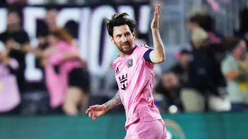 Lionel Messi celebrando uno de sus tantos en Inter Miami.