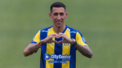 Ángel Di María, en la presentación como nuevo jugador de Rosario Central. (Getty Images)