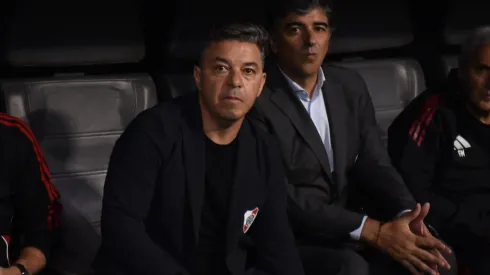 Marcelo Gallardo, director técnico de River Plate, durante el encuentro ante San Martín de Tucumán. (Foto: @Copa_Argentina)