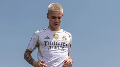 Franco Mastantuono con los colores de Real Madrid.