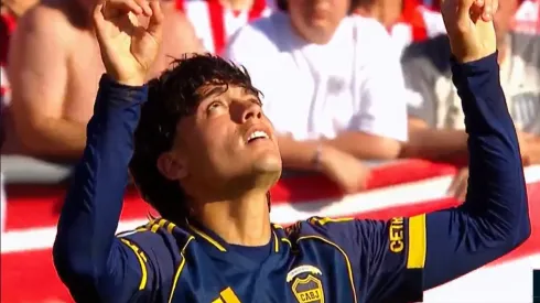 Exequiel Zeballos marcó el gol de Boca ante Estudiantes de La Plata. (Foto: captura TNT Sports)