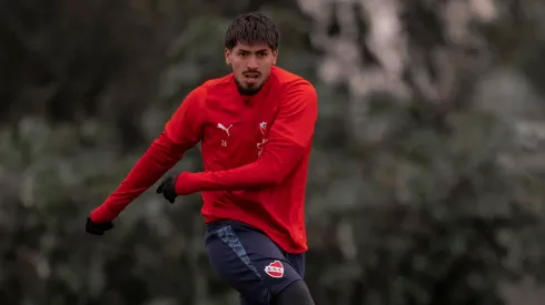 Kevin Lomónaco durante el entrenamiento de Independiente.