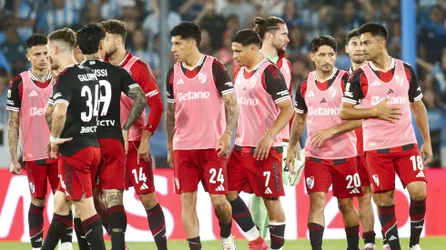 Los jugadores de River en el último partido ante Racing.
