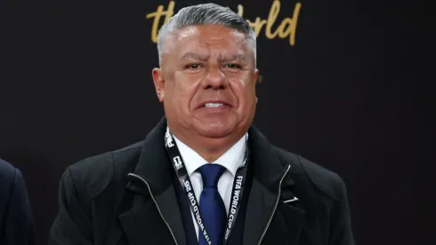 Claudio Tapia en el sorteo del Mundial 2026