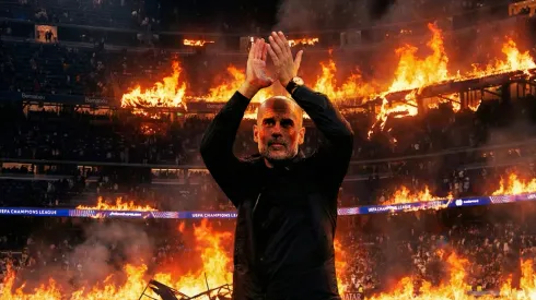 (Imagen de IA generada con Gemini) Guardiola dejó en llamas el Santiago Bernabéu.