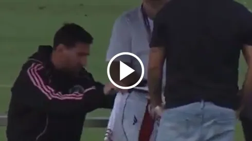 Lionel Messi recibió una camiseta de River.