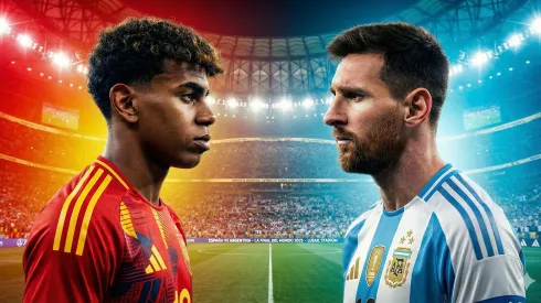 Lamine Yamal y Lionel Messi, máximas figuras de España y Argentina.