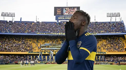 Imagen de Marino Hinestroza con la camiseta de Boca, generada con Gemini IA