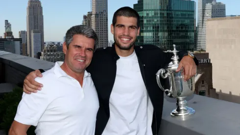 Carlitos Alcaraz junto a su padre tras ganar el US Open 2025