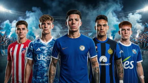 Enzo Fernández, Nico Paz, Lautaro Martínez, Julián Álvarez y Valentín Barco.