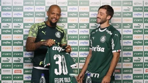Felipe Melo y Matías Viña, cuando coincidieron en Palmeiras.