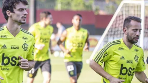 Dupla foi convocada por Tite – Foto: Alexandre Vidal/Flamengo.