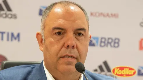 Braz durante coletiva — Foto: Alexandre Vidal / Flamengo