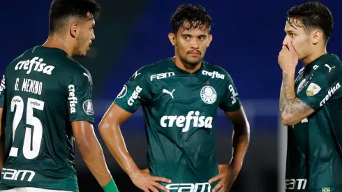 Jogadores do Palmeiras em campo contra o Libertad. (Foto: Getty Images)