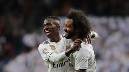 Vinicius Júnior e seu parceiro Marcelo — Foto: Getty Images