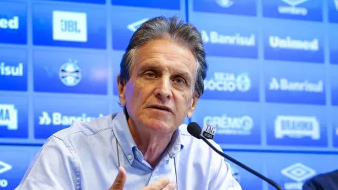 Paulo Luz gera climão com repórter. Foto: Lucas Uebel / Grêmio