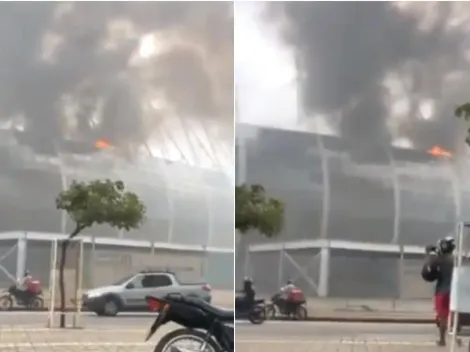 Cabine de rádio causa incêndio na Arena Castelão; não há feridos