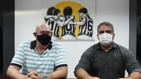 Rueda ao lado de Rollo — Foto: Ivan Storti/Santos FC