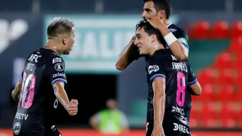 Jogadores do del Valle comemoram um dos gols de Faravelli (Foto: Getty Images)