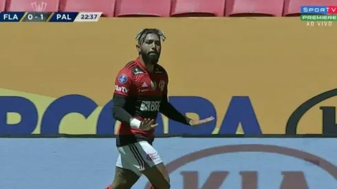 Gabogol empata para o Flamengo na Supercopa do Brasil. (Foto: Reprodução TV)