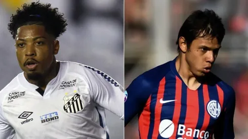 Marinho, do Santos, e Ángel Romero, do San Lorenzo (Foto: Getty Images)