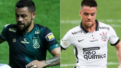 América-MG e Corinthians se enfrentam neste domingo (Foto: Fernando Moreno/AGIF e Getty Images)