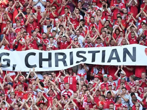 Aos 10 minutos, jogadores e torcida fazem homenagem a Eriksen na partida entre Dinamarca x Bélgica