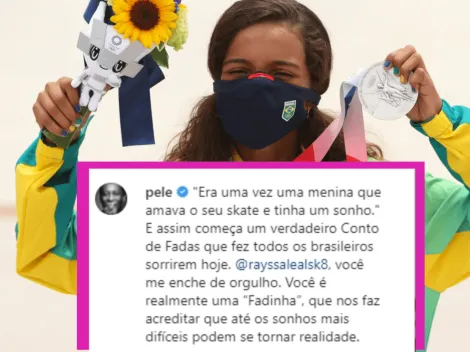Pelé homenageia Rayssa Leal nas redes sociais após conquista da prata