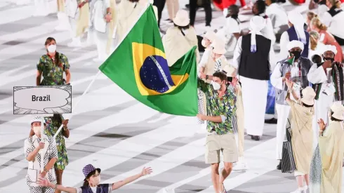 Delegação brasileira na cerimônia de abertura dos Jogos de Tóquio. (Foto: Getty Images)